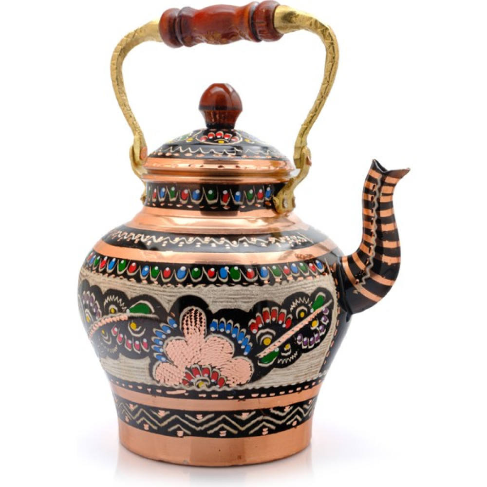 Eriza 1,9 Litre El Işlemeli Nostaljik Tekli Kalaylı Bakır Demlik, Çaydanlık, Su Isıtıcısı Çay / Çaydanlık Setleri Fiyatı