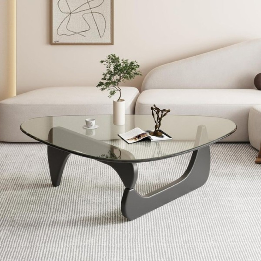 Eriza Vitra, Yeni Nesil Modern Elips Geometrik Orta Cam Sehpa, Siyah Orta Sehpa Fiyatı