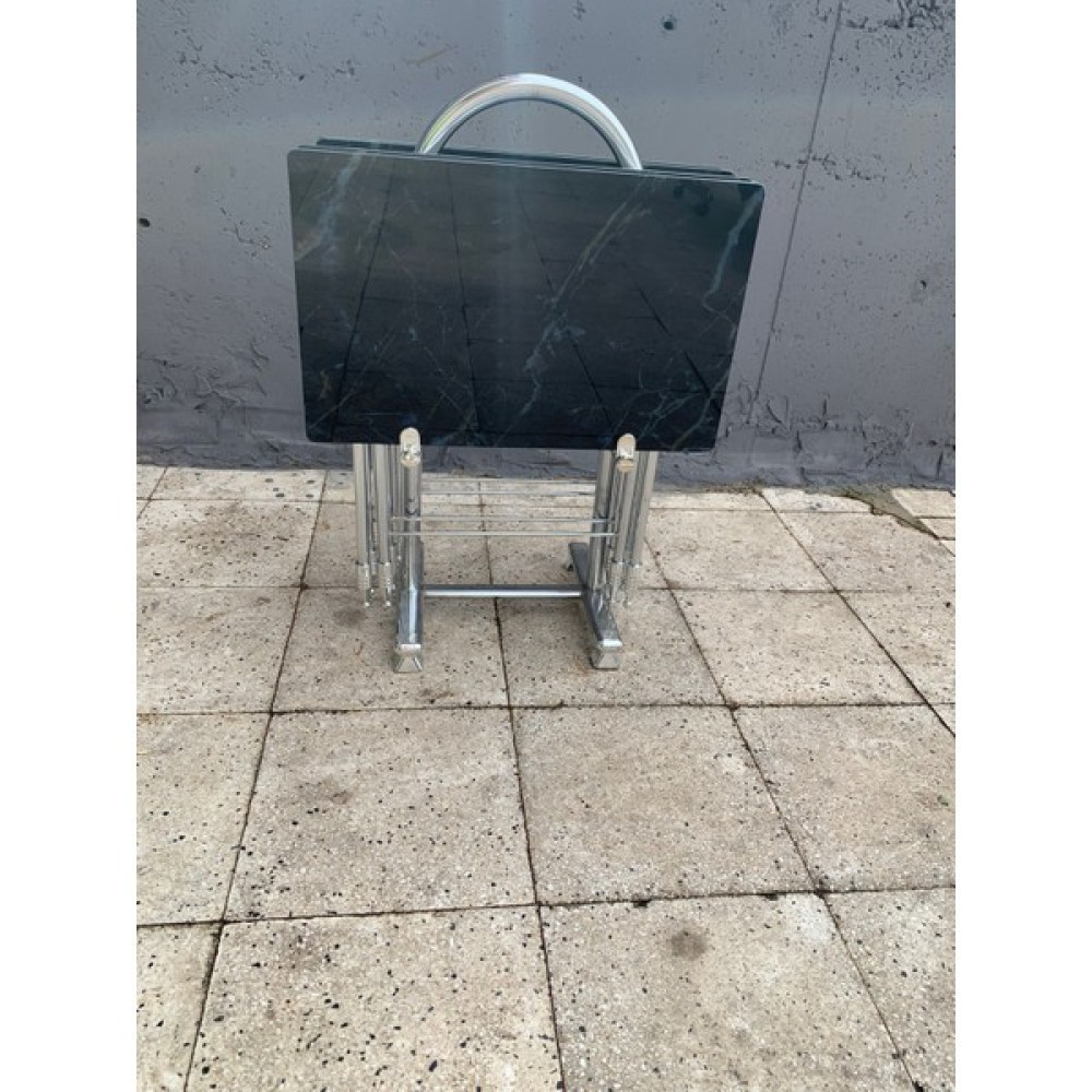 Erk Mobilya Camlı Çanta Sehpa, Sehpa, Zigon, 4lü Zigon, Çanta Sehpa, 4lü Sehpa - Siyah Zigon Sehpa Fiyatı