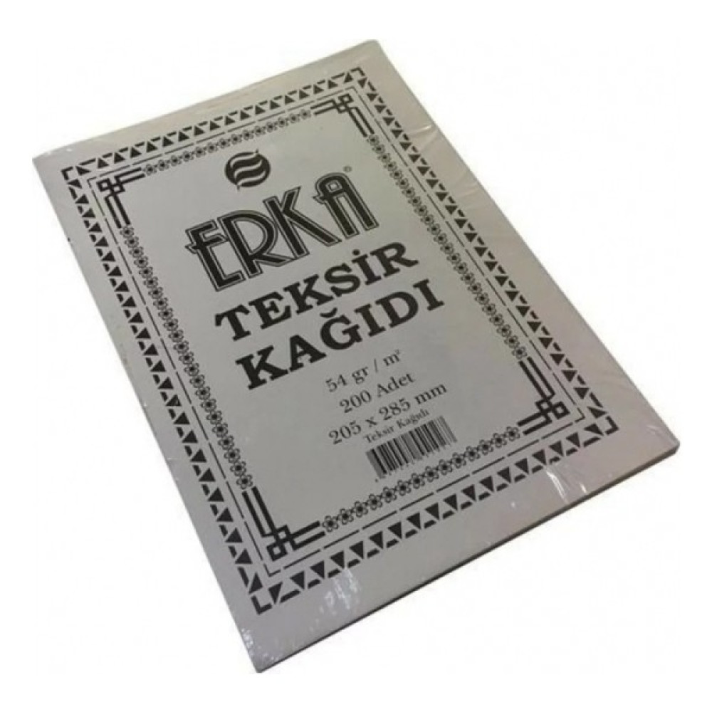 Erka Teksir Kağıdı 54 gr 27 x 19 cm 200'LÜ Yardımcı Malzeme Fiyatı
