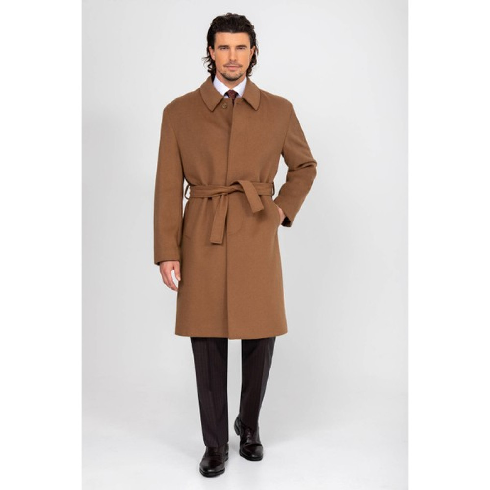 Erkek Camel Regular Fit Kaşmir Uzun Kuşaklı Palto Erkek Mont Fiyatı