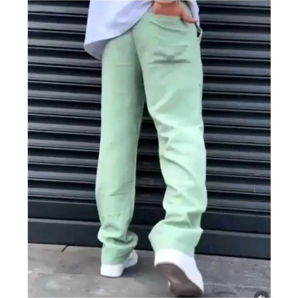 Erkek Cepli Oversize Keten Pantolon - Yeşil Erkek Pantolon Fiyatı