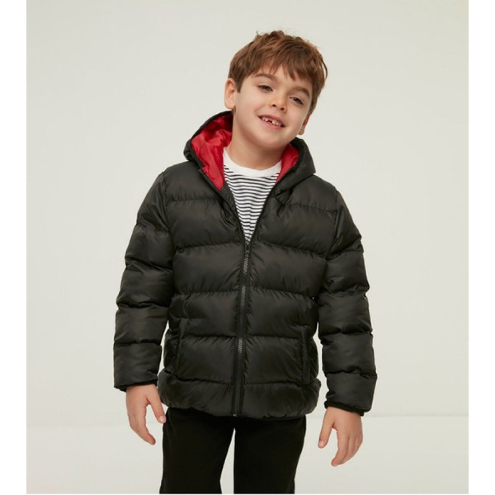 Erkek Çocuk Su ve Rüzgar Geçirmez Kapüşonlu Coat Şişme Mont_siyah Erkek Çocuk Mont Fiyatı