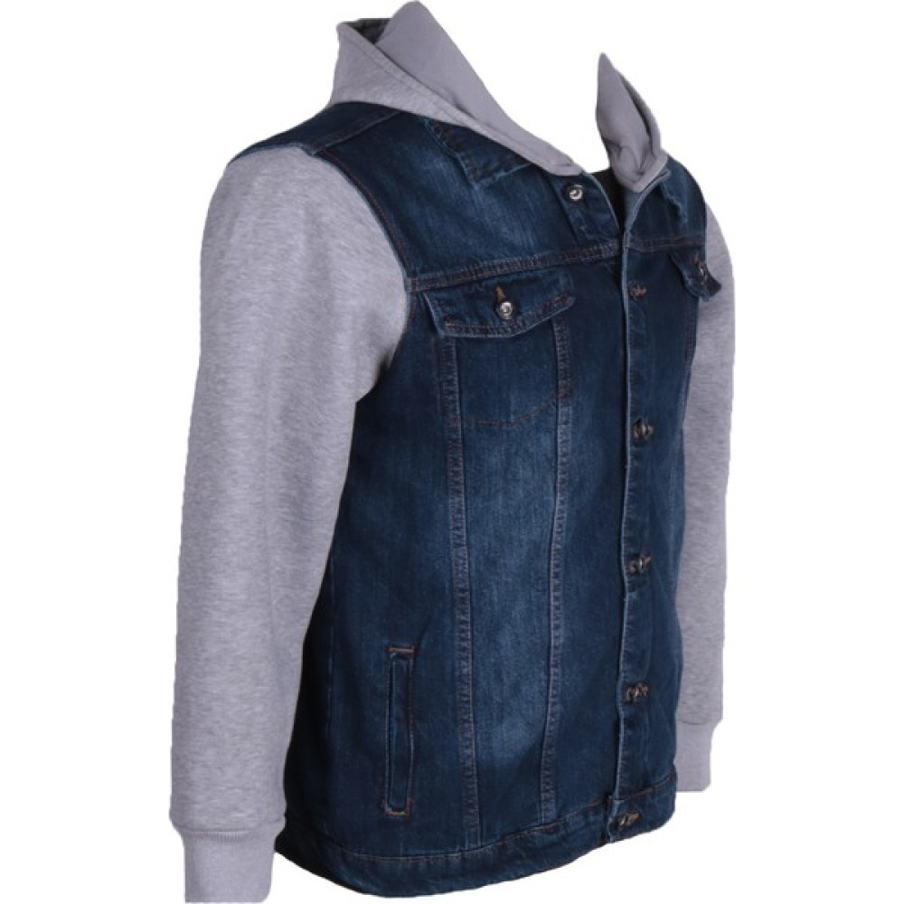 Erkek Kapüşonlu Denim Mont Mavi Erkek Mont Fiyatı
