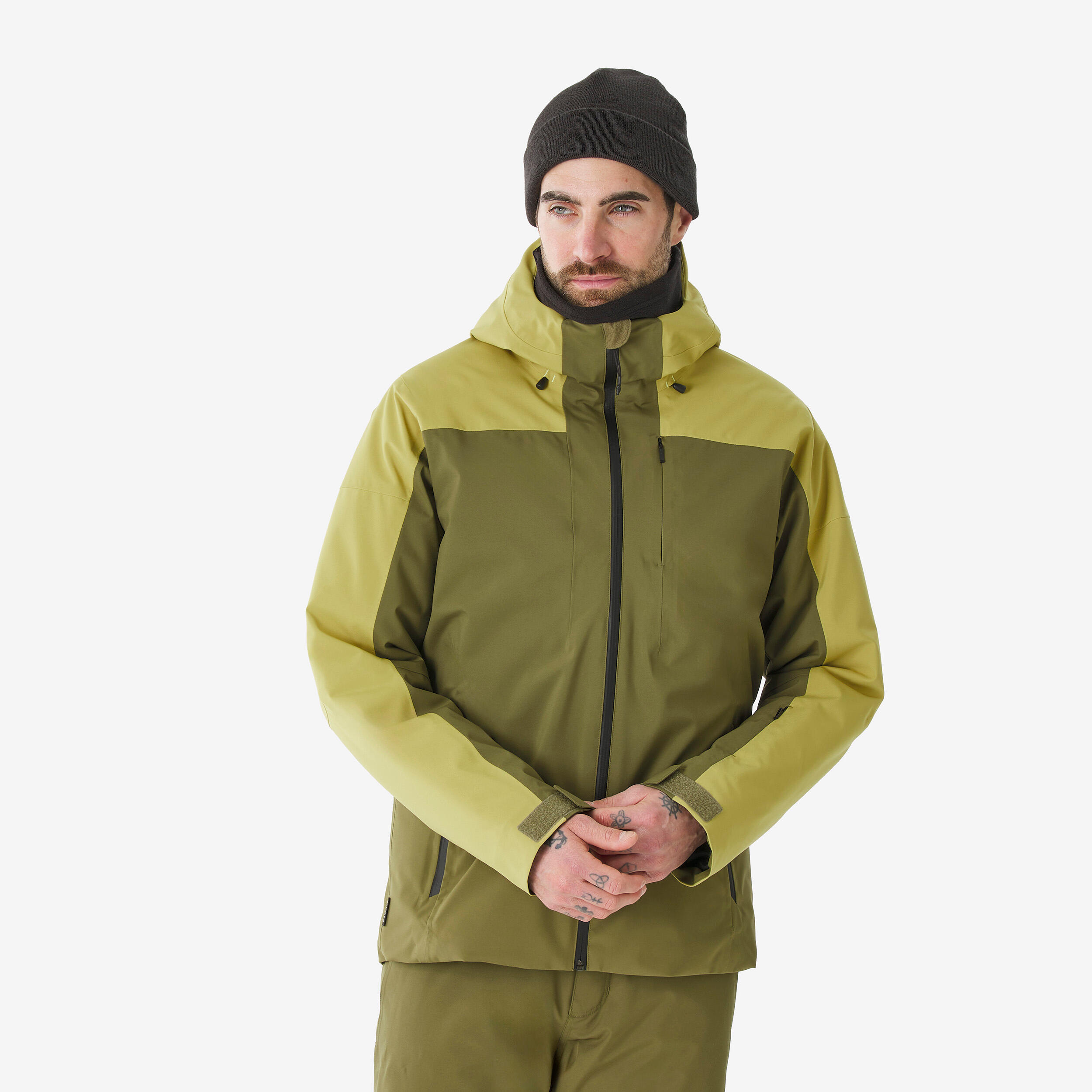 Erkek Kayak/Snowboard Montu - Haki - 500 Erkek Mont Fiyatı