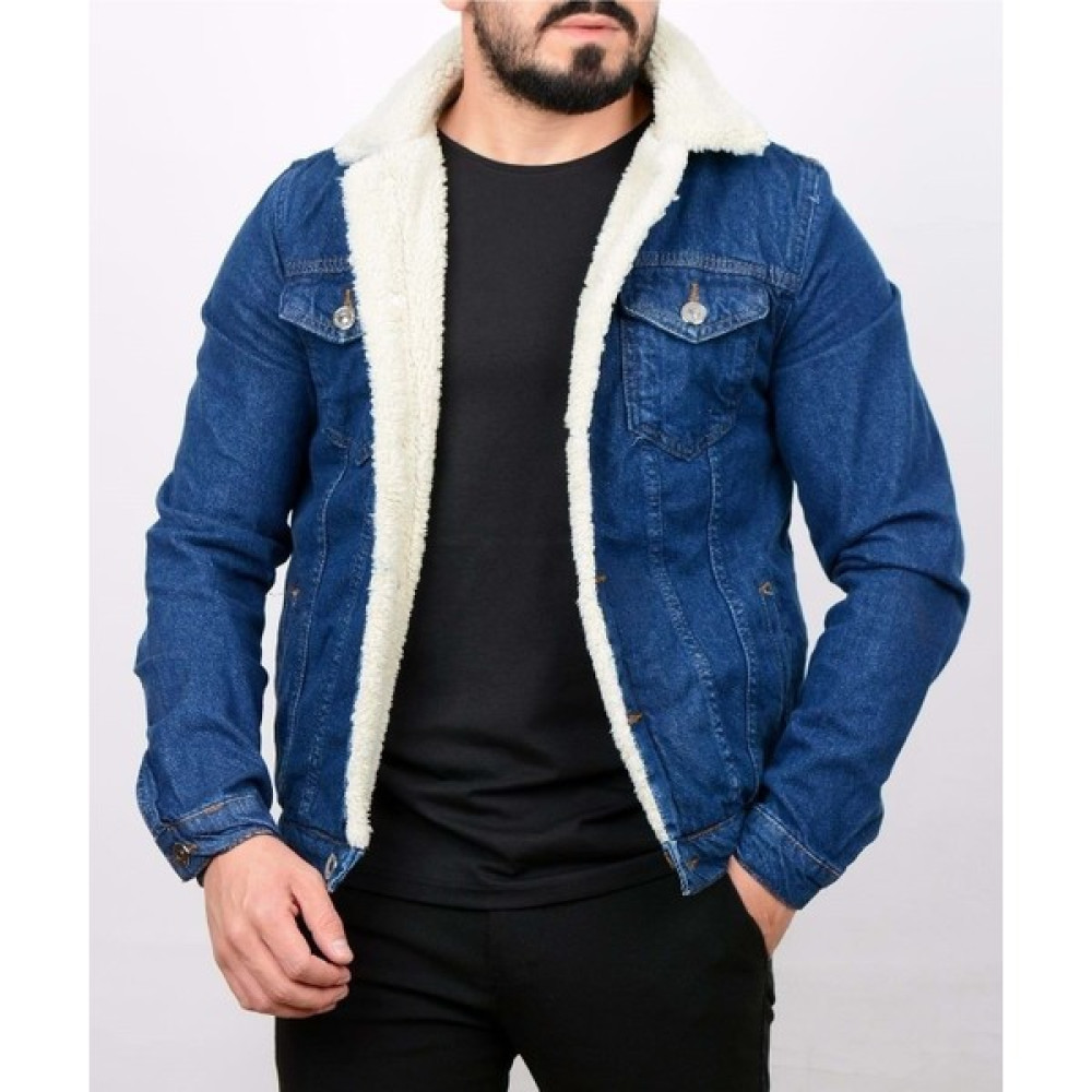 Erkek Lacivert Içi Kürklü Dar Kesim Kot Ceket Erkek Ceket Fiyatı