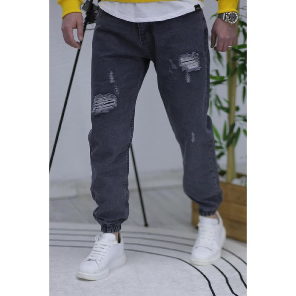 Erkek Paçası Lastikli Yırtık Boyfirend Kot Pantalon 518 Erkek Pantolon Fiyatı