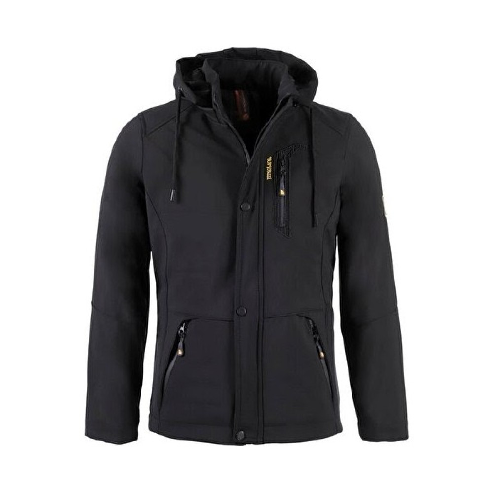 Erkek Siyah Kapüşonlu Su Ve Rüzgar Geçirmez Cep Detaylı Içi Kürklü Softshell Mont Erkek Mont Fiyatı