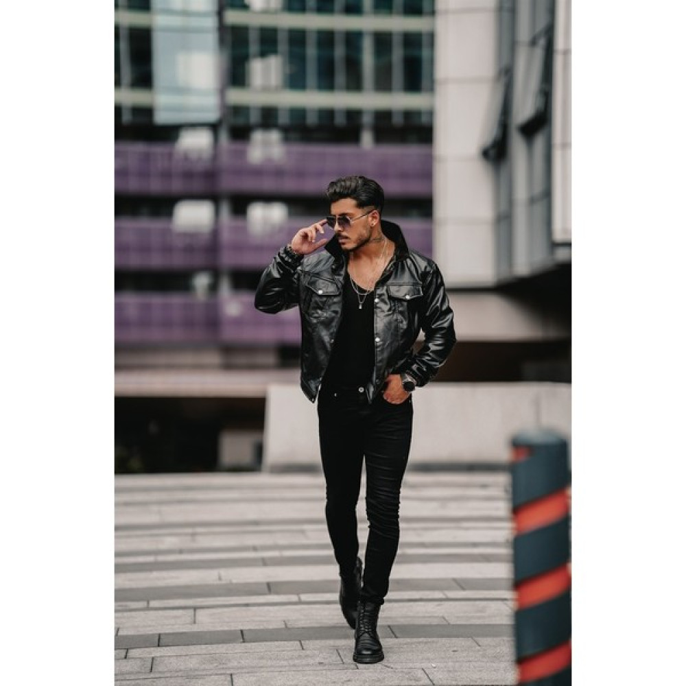 Erkek Vintage Fit Deri Ceket Siyah Erkek Ceket Fiyatı