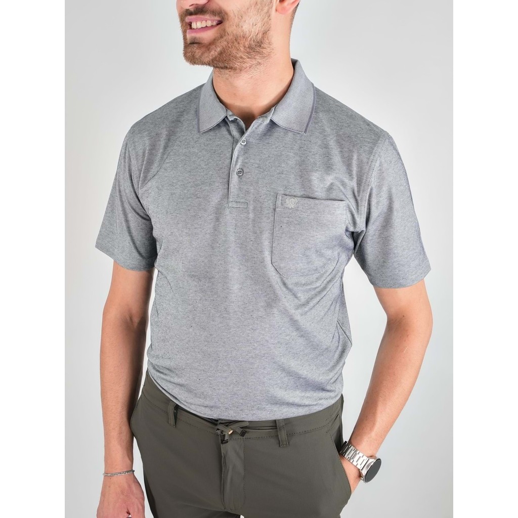 Erkek Yakalı Cepli Penye Antrasit Baba Tshirt Erkek T-shirt Fiyatı