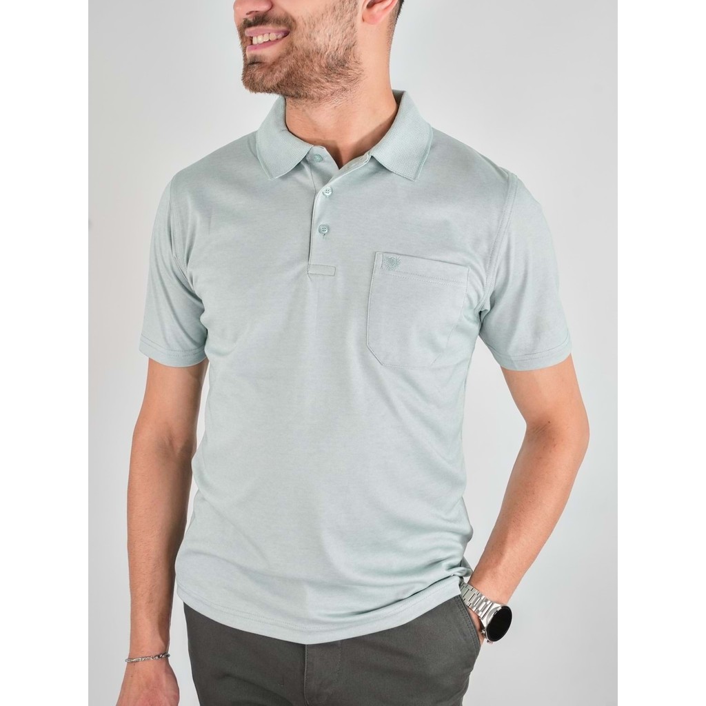 Erkek Yakalı Cepli Penye Su Yeşil Baba Tshirt Erkek T-shirt Fiyatı