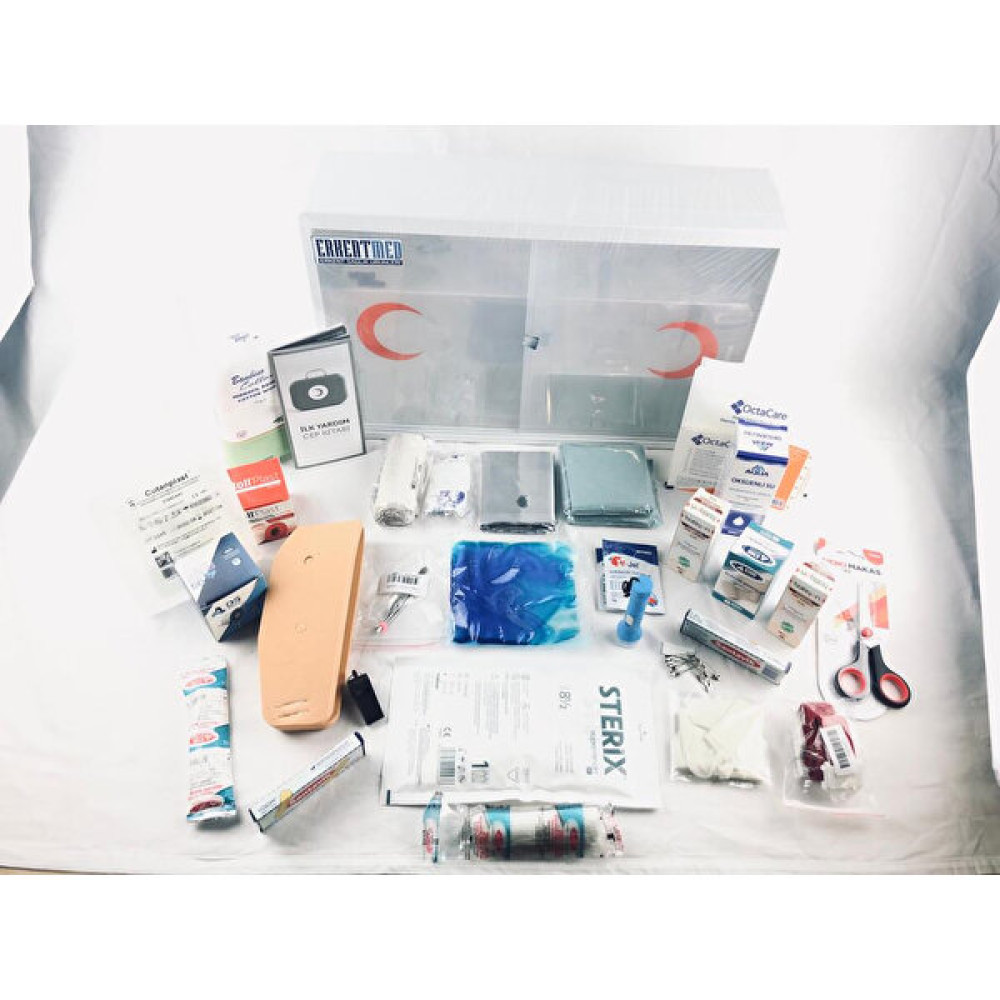 Erkentmed Plastik Ecza Dolabı Duvar Tipi Içi Dolu (Plus Set Içerik) - Beyaz Banyo Dolabı / Mobilyası Fiyatı
