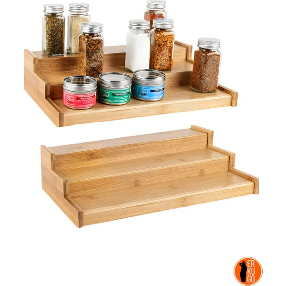 Erkugo 3 Katlı Bambu Stand Organizer, Baharatlık Düzenleyici Saklama Kapları Fiyatı