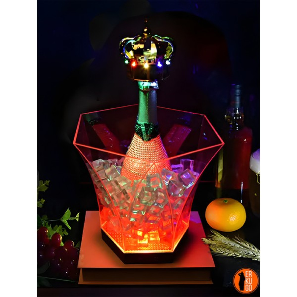 Erkugo LED Işıklı Buz Kovası, Yılbaşı, Parti, Kulüp, Bar Kovası, Eğlence Buz Kovası, 6 Litre Mutfak Gereçleri Fiyatı