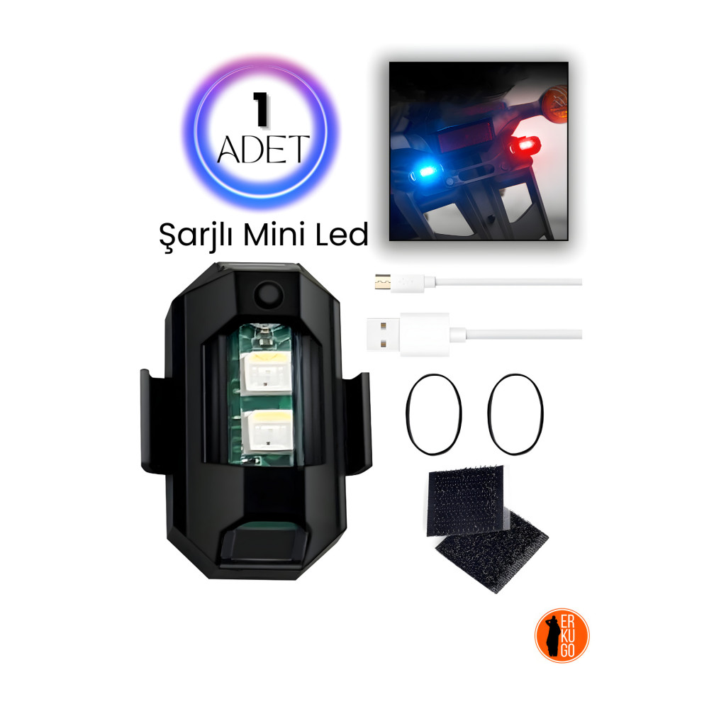 ERKUGO Şarjlı Mini Led Işık/motor Çakar Led/drone Işığı/anti Çarpışma Uyarı Işığı Bisiklet Aksesuarları Fiyatı