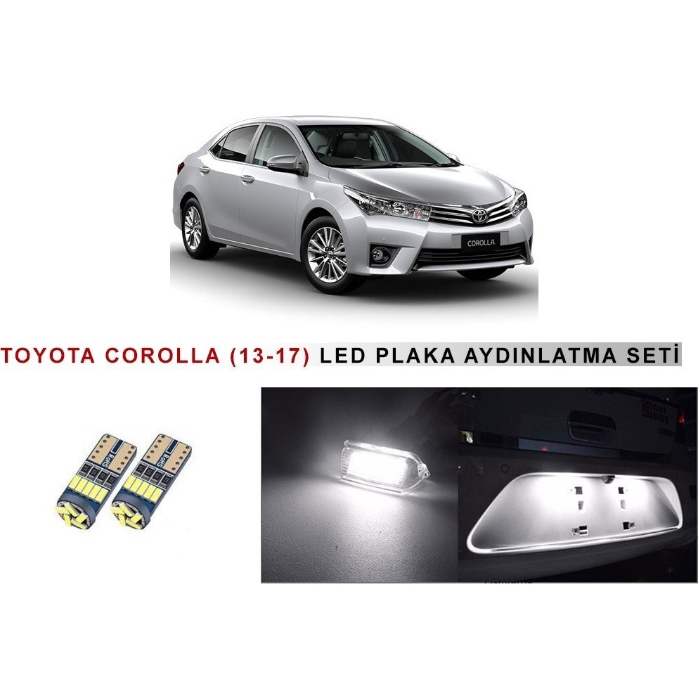 Erlight Toyota Corolla (2013-2017) LED Plaka Aydınlatma Ampul Seti Beyaz Ledli Lambalar Fiyatı