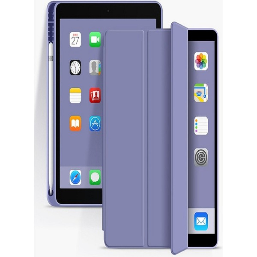 Ermer Apple ipad Air 4 10.9 Kalem Bölmeli Yatay ve Dikey Kapaklı Tablet Kılıfı Uyku Modu Silikon - KALEMLİ SİLİKON - Lavanta Tablet Kılıfı Fiyatı