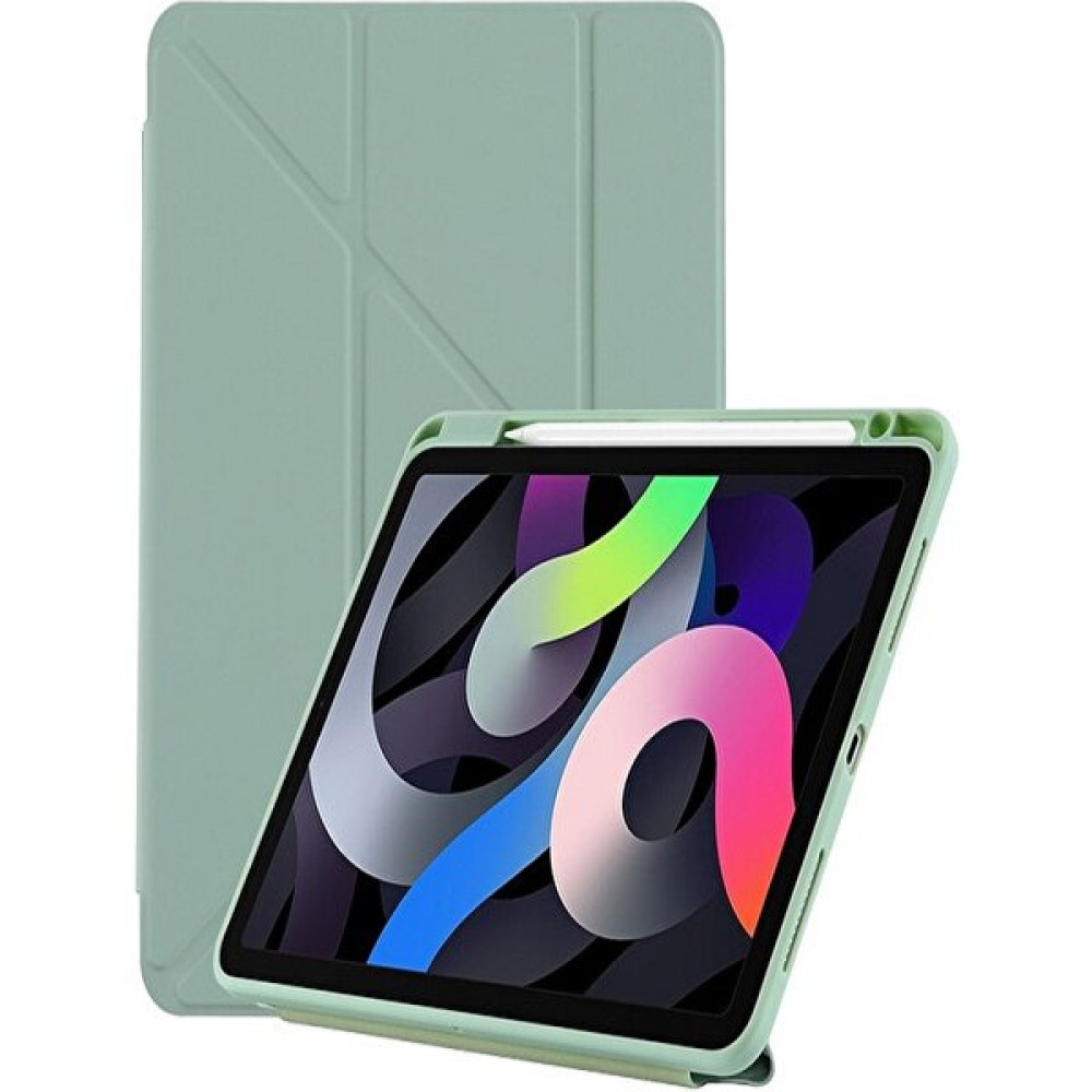 Ermer Apple ipad Pro 11 2018 10.9 Kalem Bölmeli Trifolding Kapaklı Tablet Kılıfı Uyku Modu Silikon Yumuşak - KALEMLİ TRİFOLDİNG - Yeşil Tablet Kılıfı Fiyatı