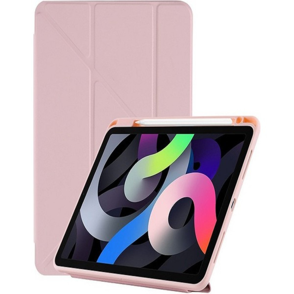 Ermer Apple ipad Pro 11 2020 10.9 Kalem Bölmeli Trifolding Kapaklı Tablet Kılıfı Uyku Modu Silikon Yumuşak - KALEMLİ TRİFOLDİNG - Pembe Tablet Kılıfı Fiyatı