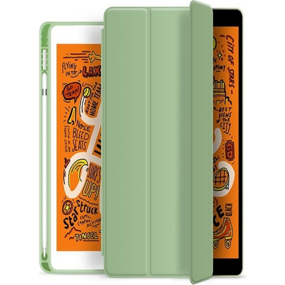 Ermer Apple ipad Pro 11 2020 10.9 Kalem Bölmeli Yatay ve Dikey Kapaklı Tablet Kılıfı Uyku Modu Silikon - KALEMLİ SİLİKON - Yeşil Tablet Kılıfı Fiyatı