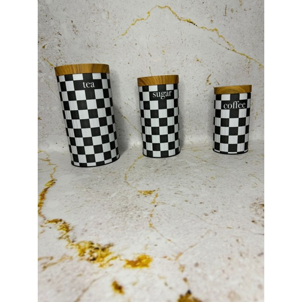 Ermix Metal Kavanoz Seti 3 Lü - Siyah - Beyaz - 10 x 20 cm Saklama Kapları Fiyatı