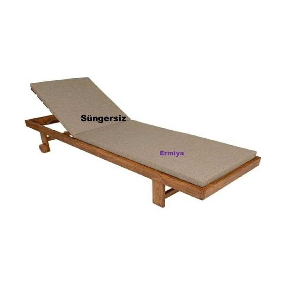 Ermiya Süngersiz Ermiya Şezlong Minderi Kılıfı Krem Fermuarlı Polyester Impertex Kumaş 185*55*5 Cm+12 Ad Alana 2 Ad Bedava Şezlong Fiyatı