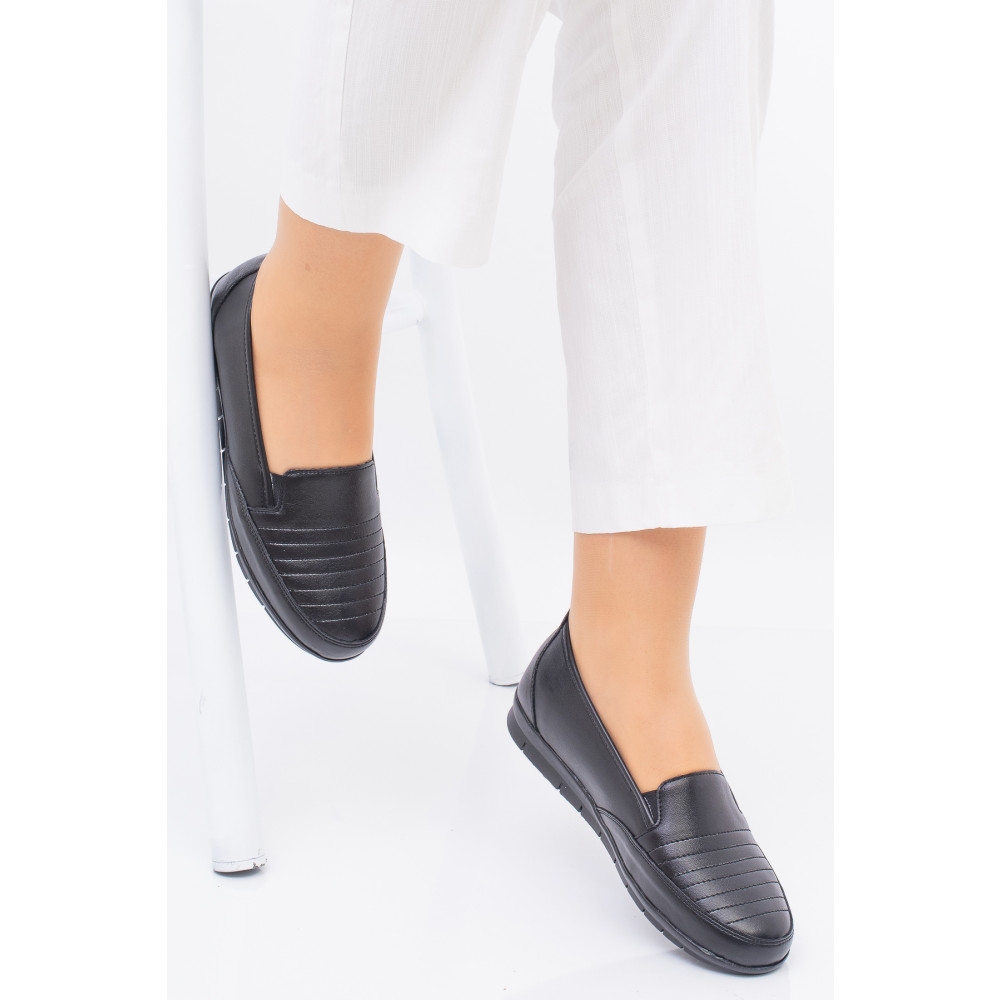 ERN SHOES Kadın Siyah Tam Ortopedik Topuk Destekli Babet Anne Ayakkabısı 41 Beden Babetler Fiyatı