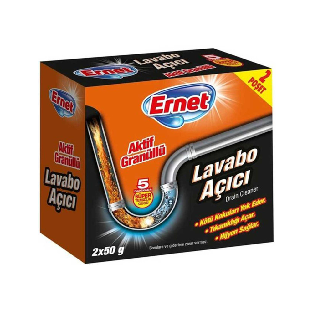 Ernet Lavabo Açıcı Granül 2 x 50 gr Ev Temizliği Fiyatı