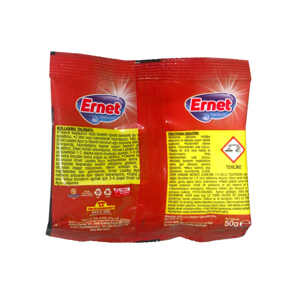 Ernet Lavabo Açıcı Granül 2 x 50 gr