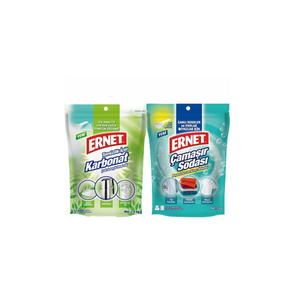 Ernet Temizlik Için Karbonat 1.5 Kg + Çamaşır Sodası 2 Kg Çamaşır Deterjanı Fiyatı