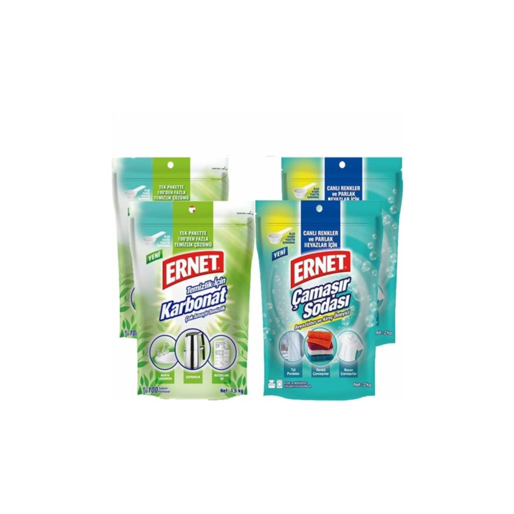 Ernet Temizlik Için Karbonat 1.5 kg x 2 Adet + Çamaşır Sodası 2 kg x 2 Adet Çamaşır Deterjanı Fiyatı