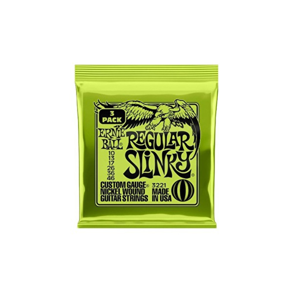 Ernieball P03221 Regular Slınky 3 Pack Elektro Tel (3'lü Paket) Müzik Aleti Aksesuarları Fiyatı