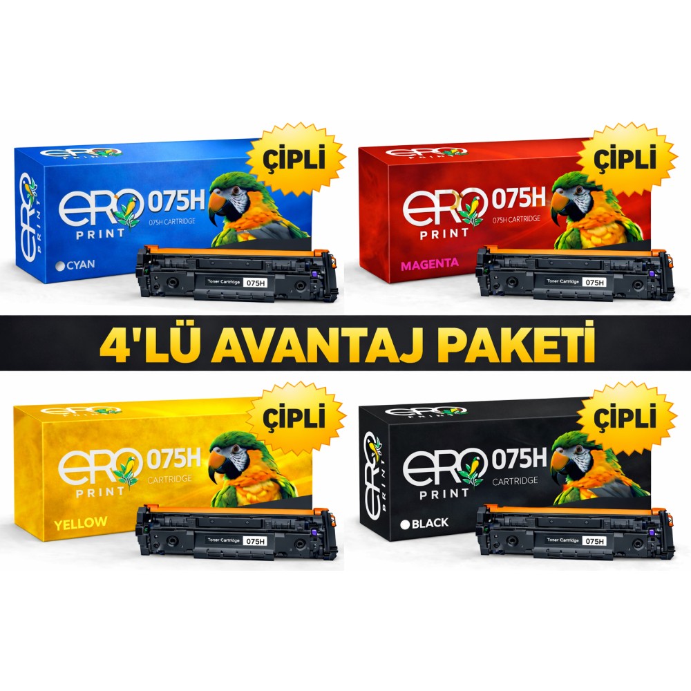 Ero Print CRG-075H | Canon i-SENSYS MF-667Cdw Muadil Toner - 4 Renk Set Çipli Tonerler Fiyatı