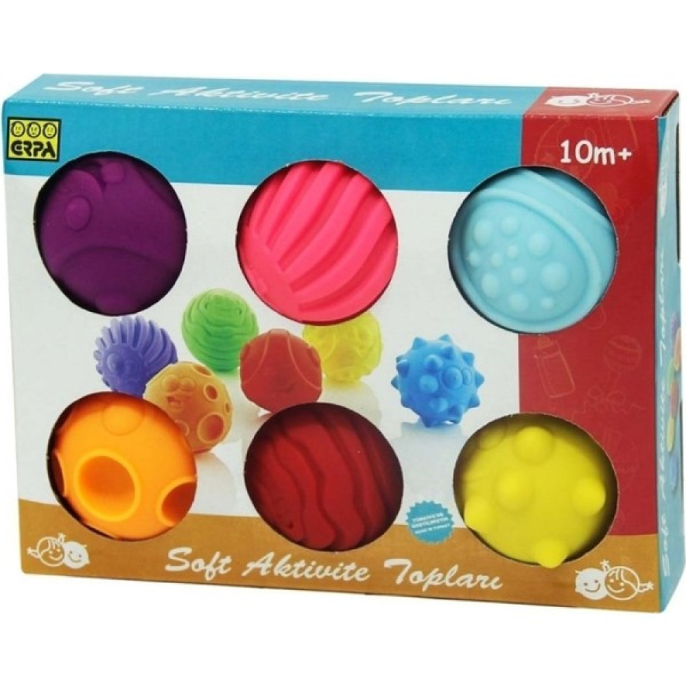 Erpa Oyuncak Soft Aktivite Topları 6'lı Set Yumuşak Elastik Top - Renkli Bebek Oyuncakları Fiyatı