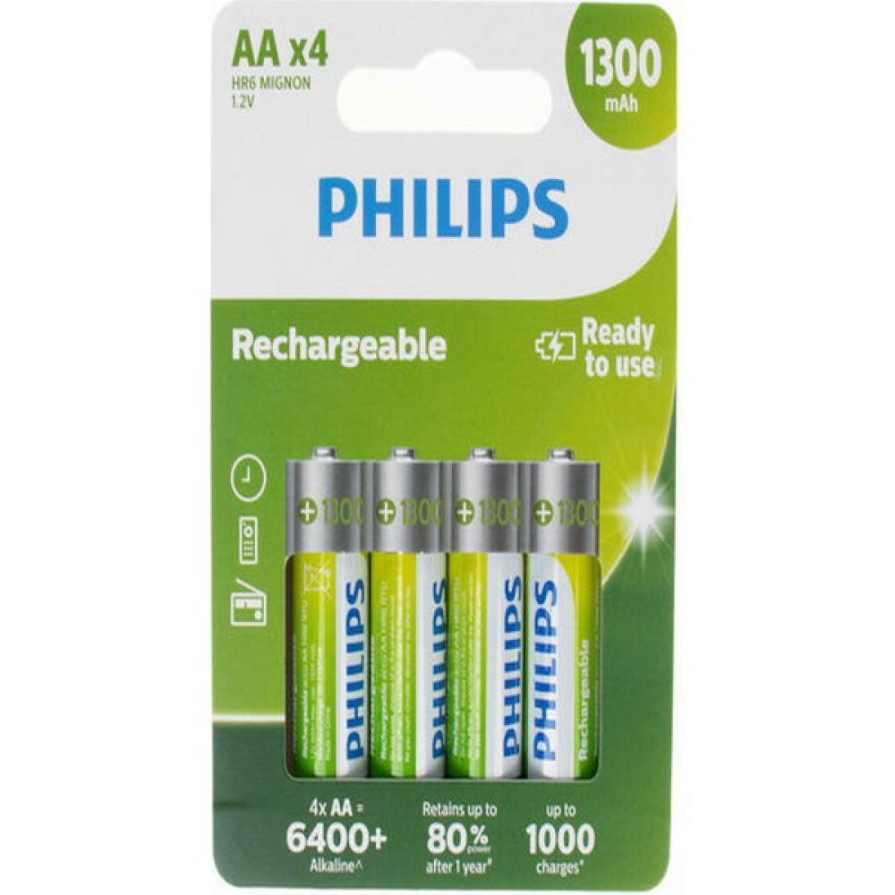 Erpilsan Philips 1.2V 1300MAH Aa Şarj Edilebilir Kalem Pil 4'lü Paket - 4' lü Şarj Cihazları & Kitler Fiyatı