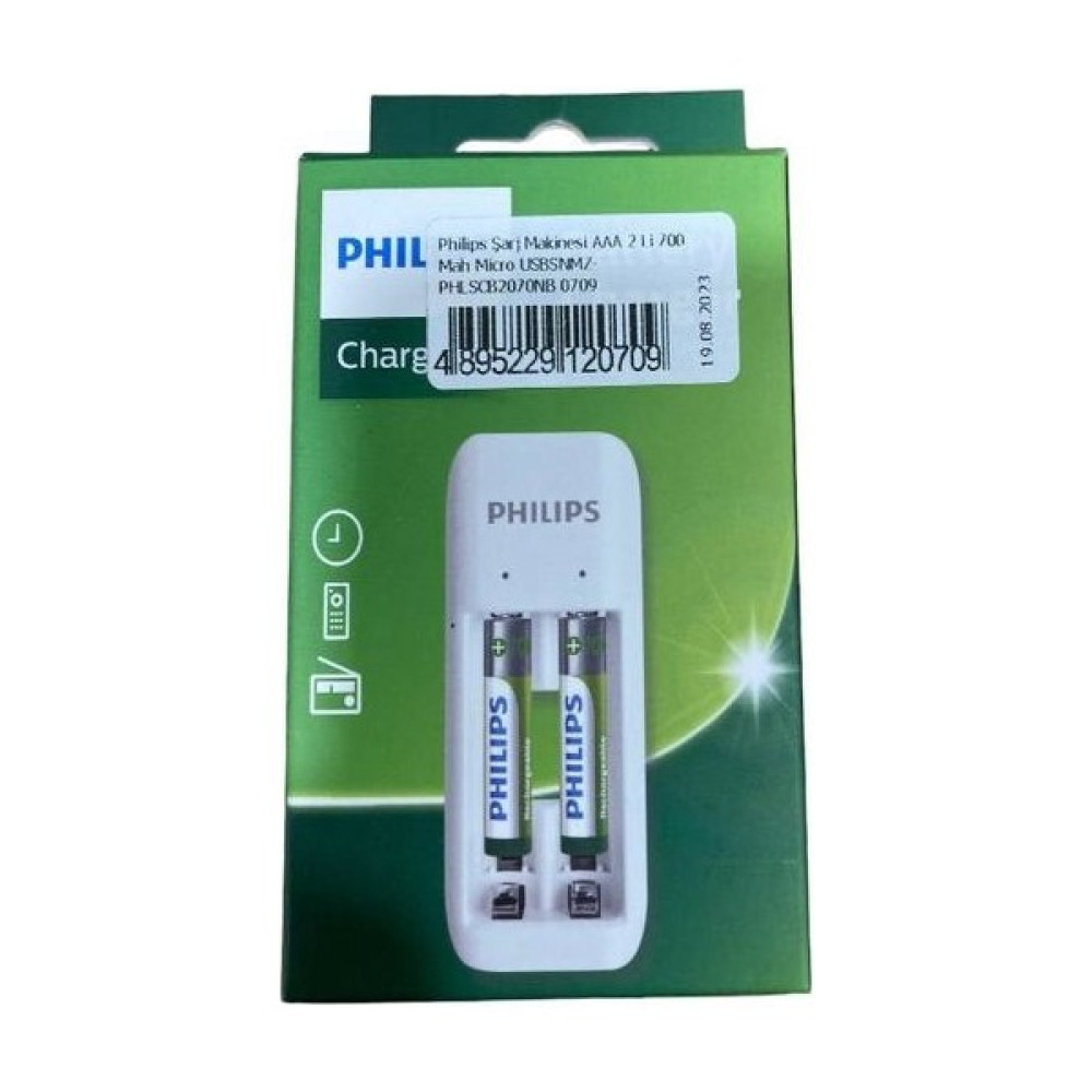Erpilsan Philips 2 Li Aa & Aaa Nı-Cd & Nı-Mh Micro USB Pil Şarj Aleti ve 2 Adet 700 Mah Aaa Ince Şarjlı Pil Paket - 1 Adet Şarj Cihazları & Kitler Fiyatı