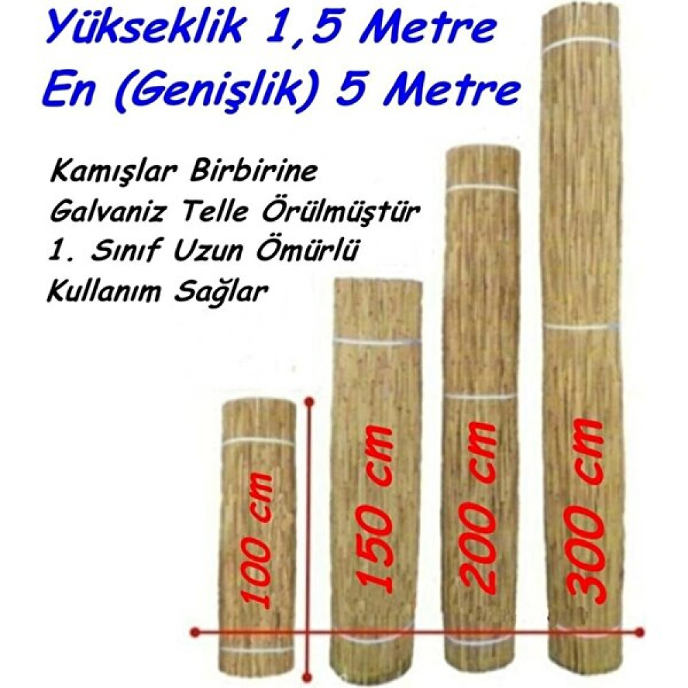 Ersa Hediyelik 1.5-5 Metre Galvaniz Bakır Telli Hasır Kamış Bahçe Çiti Bambu Çit Bahçe Çiti Fiyatı