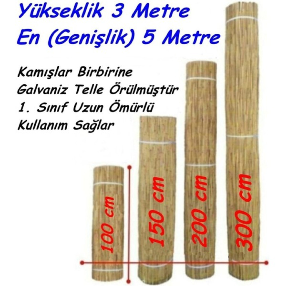 Ersa Hediyelik 3-5 Metre Galvaniz Bakır Telli Hasır Kamış Bahçe Çiti Bambu Çit Bahçe Çiti Fiyatı