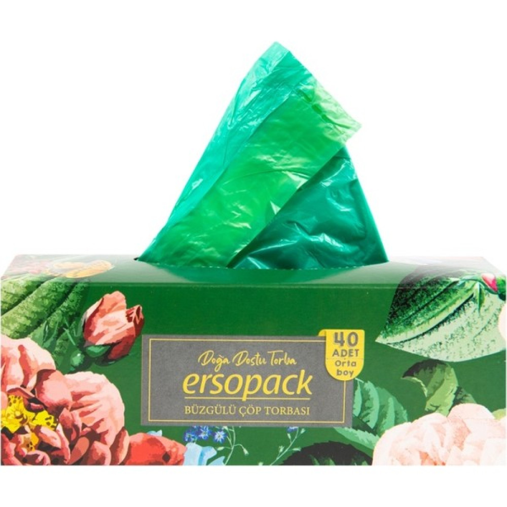 Ersopack Büzgülü Çöp Torbası - 40LT - 40 'lı- Vanilya Kokulu - Çek Al Kullanım Çöp Poşeti - 55 x 60 cm Çöp Poşetleri Fiyatı