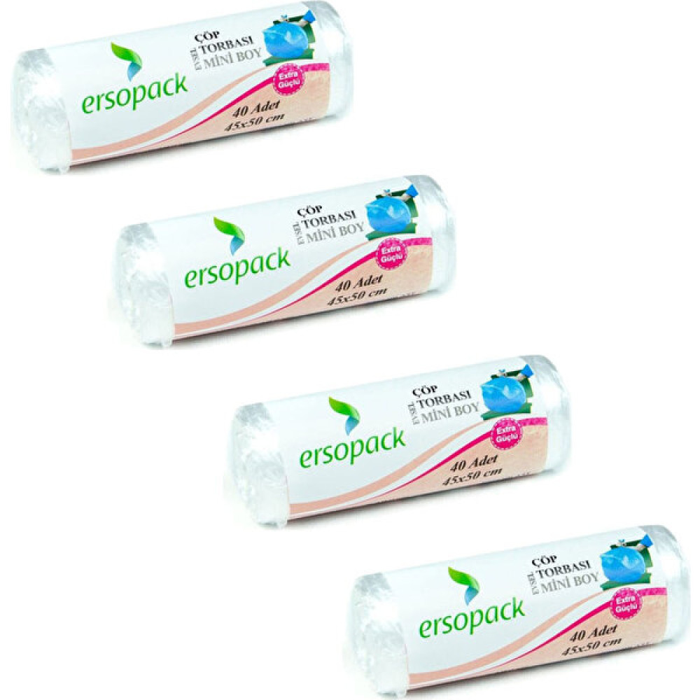 Ersopack Evsel 40 x 50 cm Çöp Torbası Mini Boy Çöp Poşeti 40 x 4'lü - 45 x 50 cm Çöp Poşetleri Fiyatı