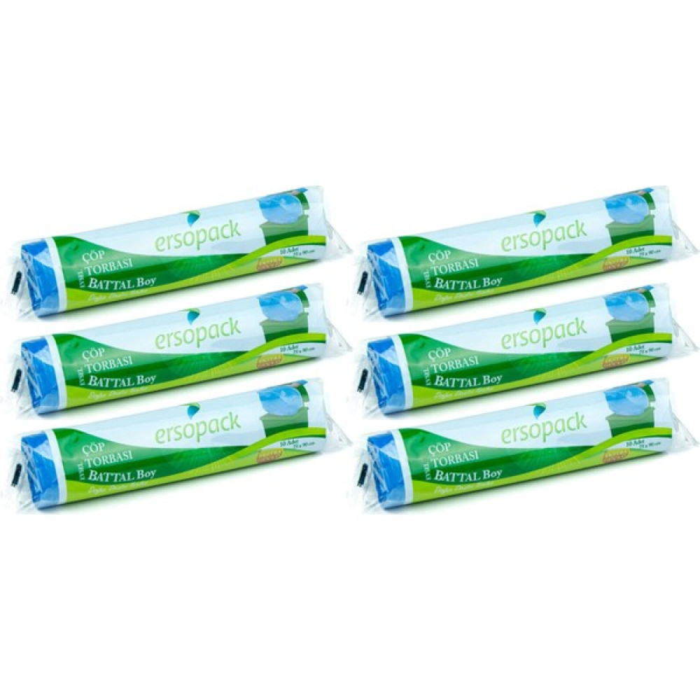 Ersopack Evsel Battal Çöp Torbası 75X90 cm 6 Rulo 60ADET Çöp Poşeti - 75 x 90 cm Oto Boyaları Fiyatı