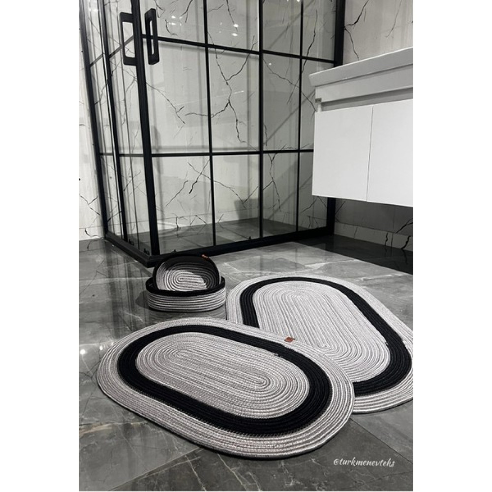 ERSU AHAT HOME DESİGN Jüt Hasır Banyo Takımı ,Banyo Paspas Takımı, Banyo Sepeti ,Paspas, Sepet Takımı, Dekor - Açıkgri Klozet Takımı Fiyatı