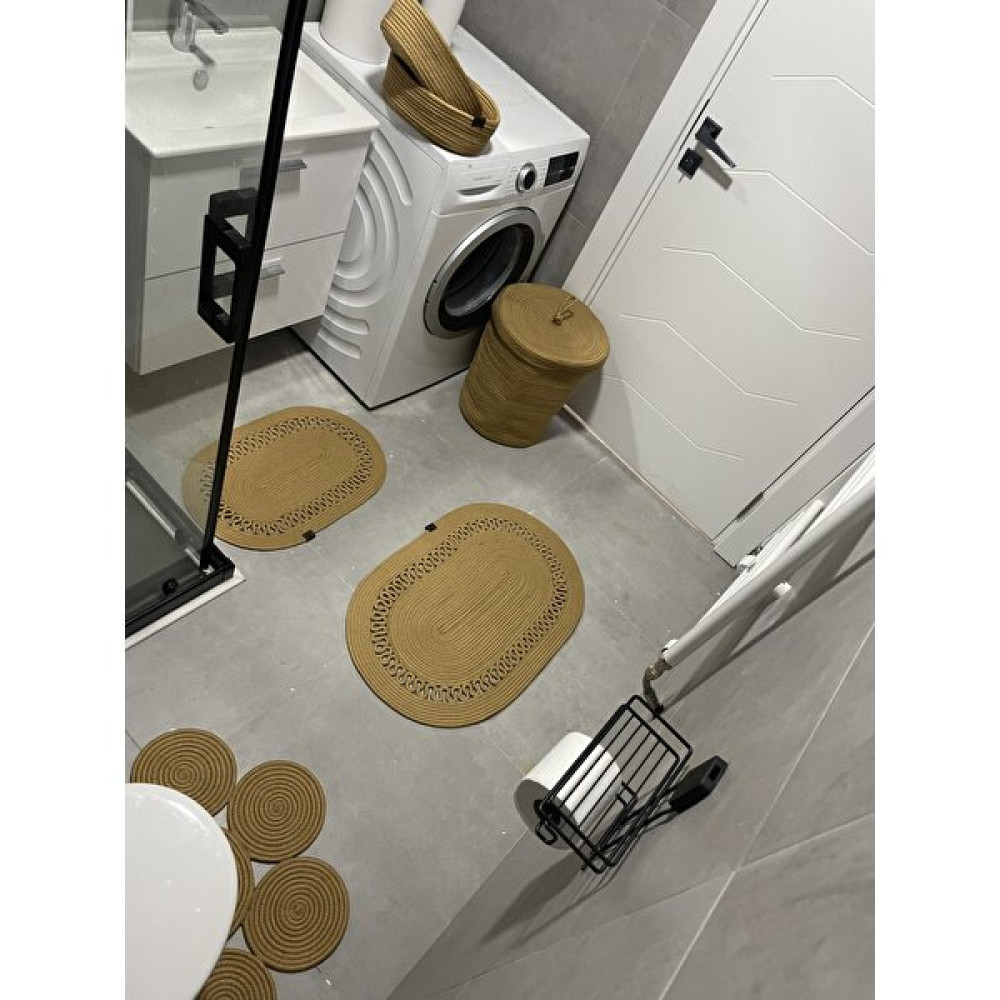 ERSU AHAT HOME DESİGN Jüt ,Hasır Büyük Boy Banyo Takımı ,Çamaşır Sepeti ,Büyük Paspas ,Banyo Seti, Paspas Takımı - Renkli Klozet Takımı Fiyatı