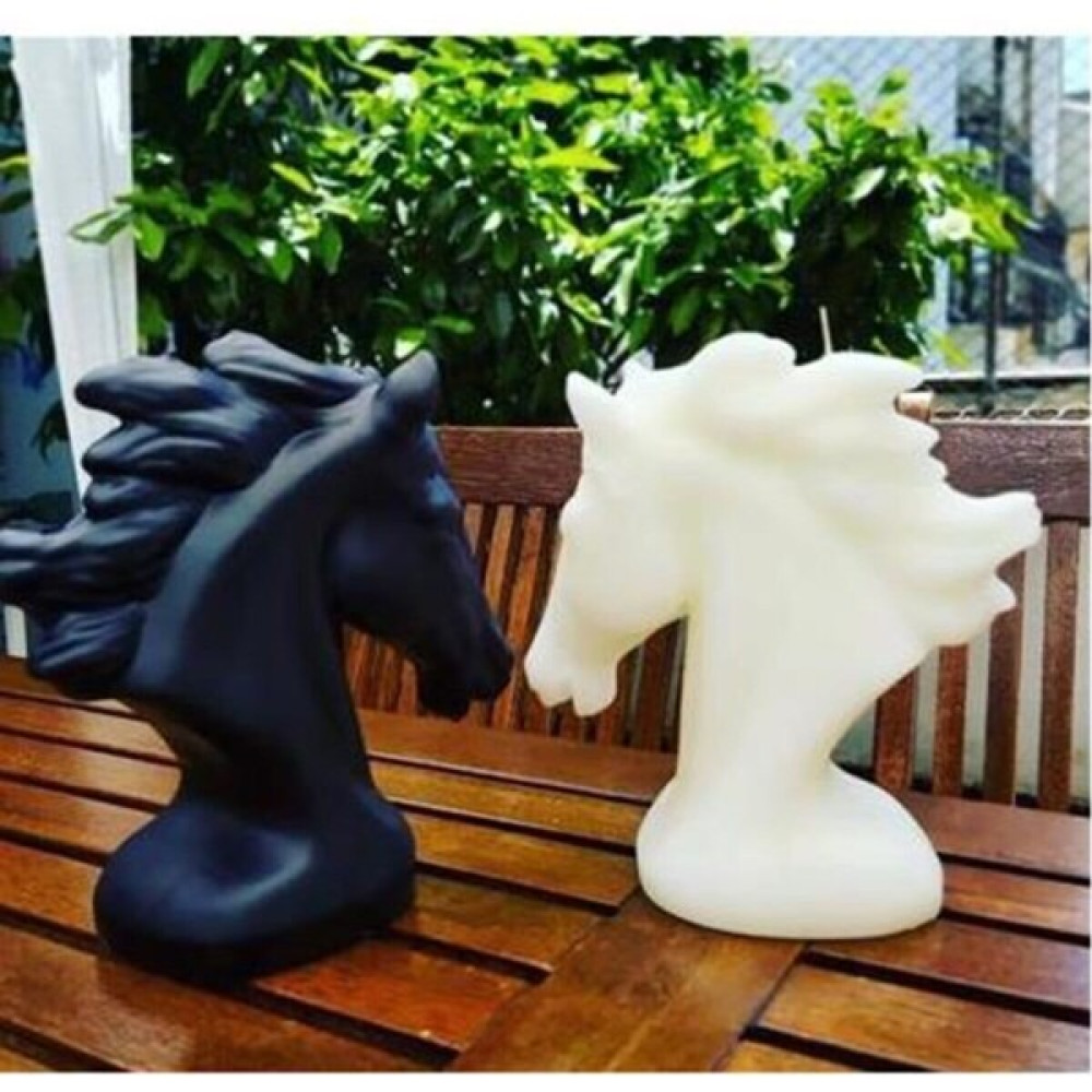 Ersu Store 2 Adet Kokulu Dekoratif At Figürü Büst Mum - Siyah - Beyaz Dekoratif Mum Fiyatı