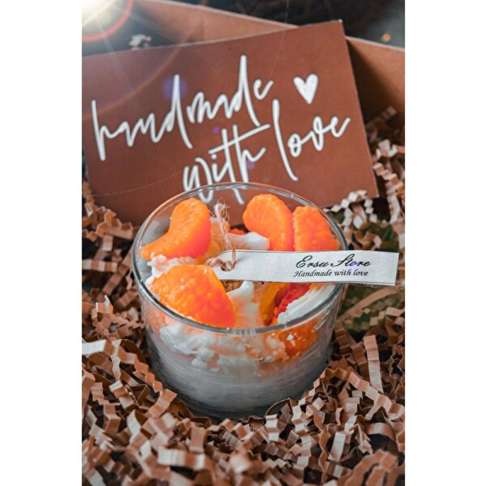 Ersu Store Mandalin Kokulu Aromaterapi Mandalina Taneli Hediyelik Cupcake Dekoratif Mum Fiyatı