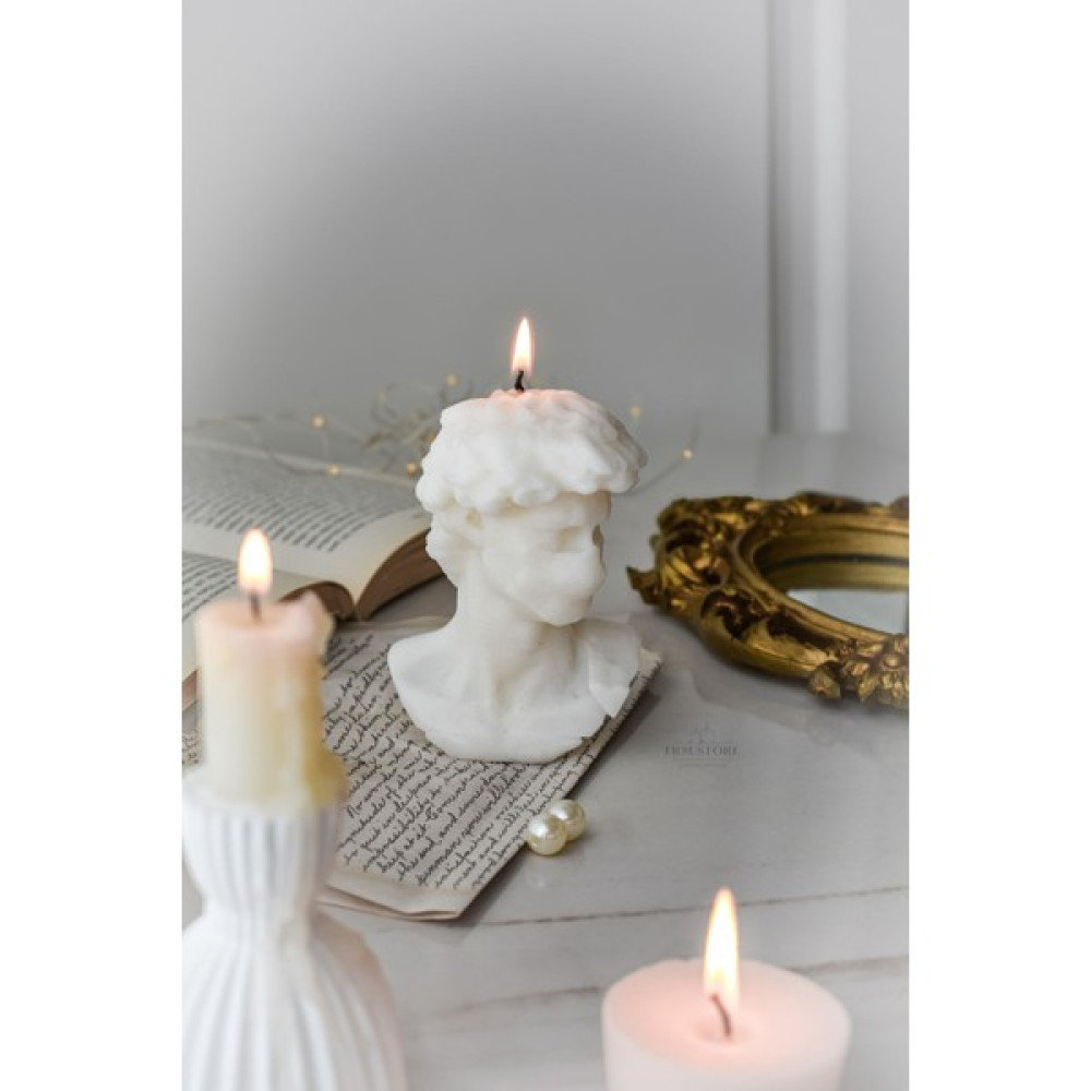 Ersu Store Özel Yapım Tasarım Maskeli Büyük Boy David Büst Soya Wax Mum - 1 Adet Dekoratif Mum Fiyatı