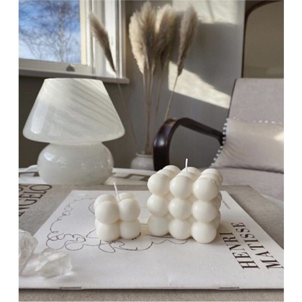 Ersustore Kokulu Bubble ve Mini Bubble Mum Seti - Beyaz Dekoratif Mum Fiyatı