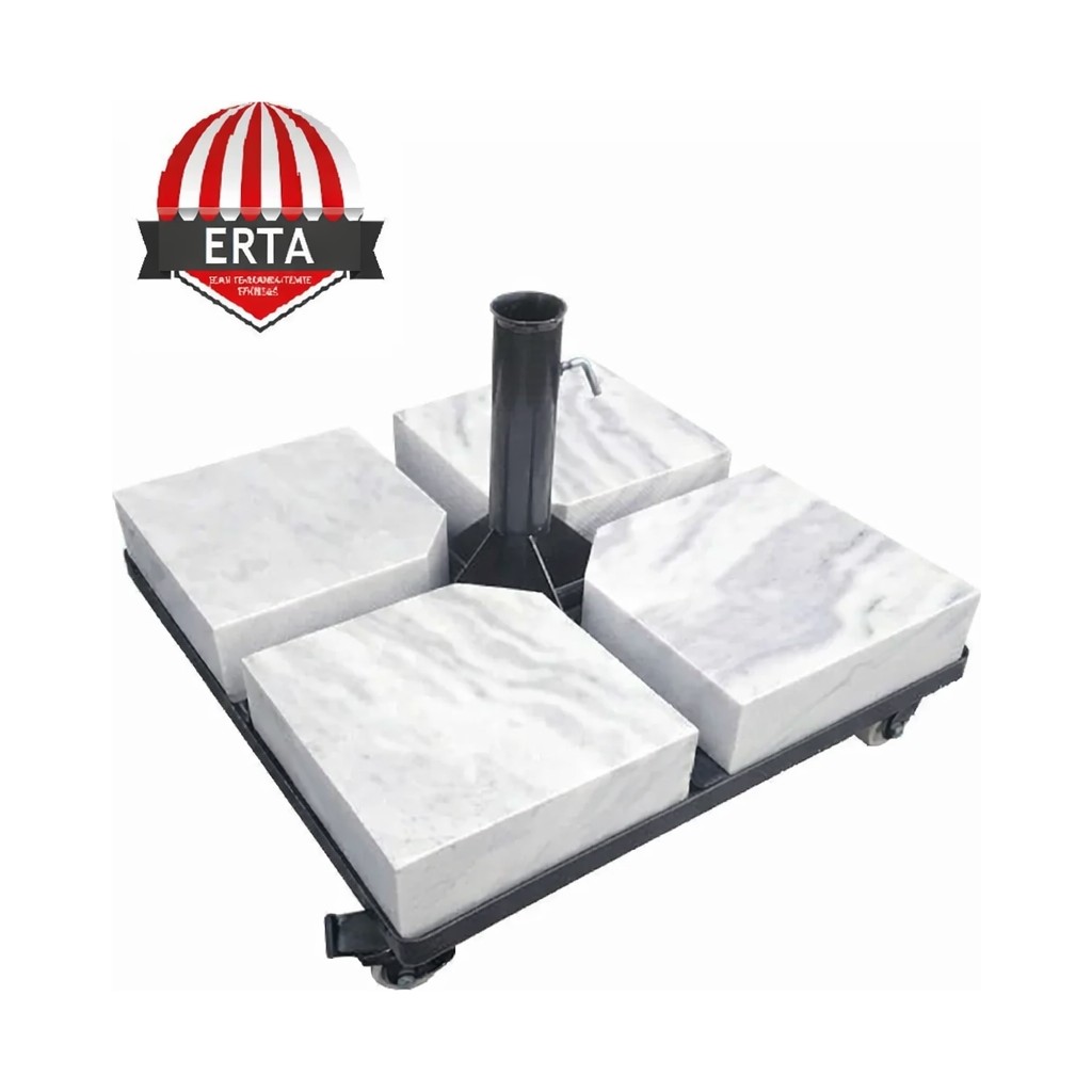 Erta 60 cm x 60 cm Mermerli Şemsiye Ayağı Altlığı Tekerlekli Stoplu Tüm Şemsiyelere Uyumludur - Antrasit Diğer Fiyatı