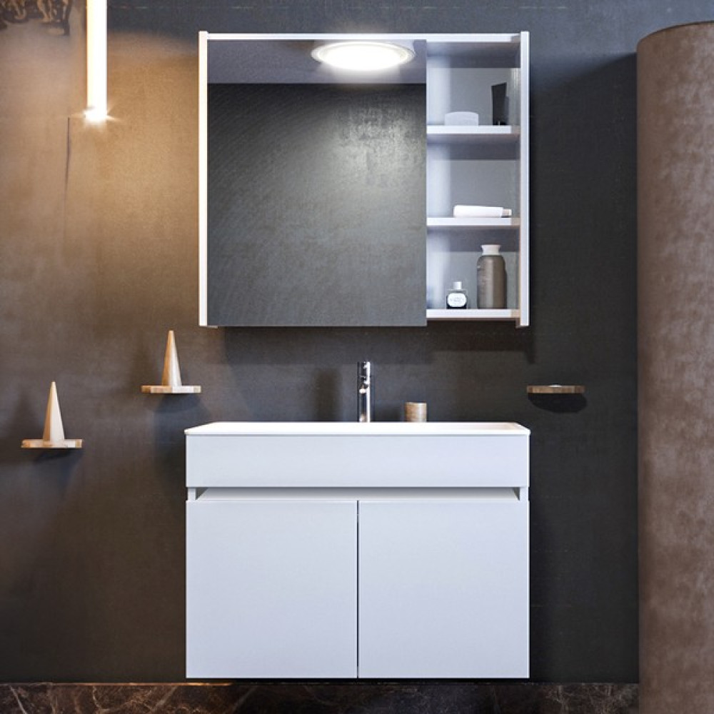 Ertekpa Galata Banyo Dolabı Takımı  75 cm Beyaz Banyo Dolabı / Mobilyası Fiyatı