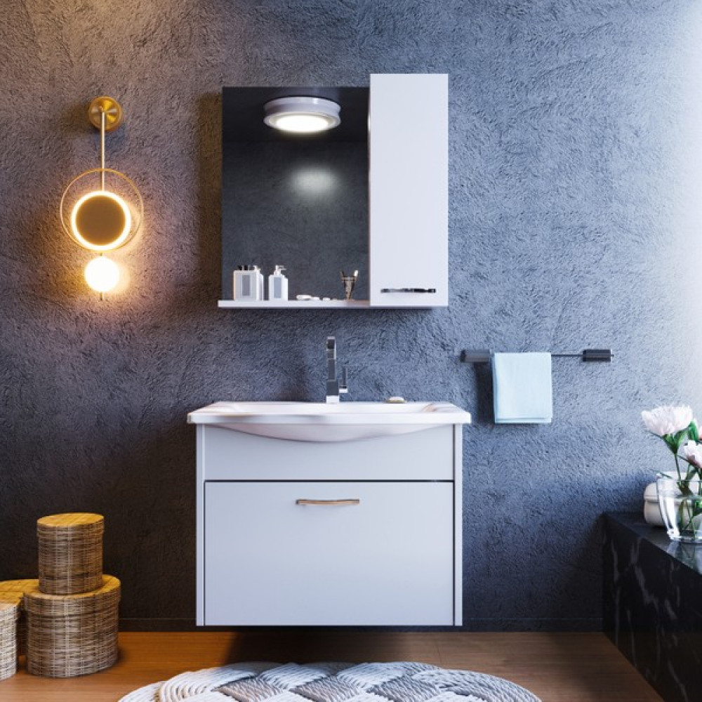Ertekpa Kadife Banyo Dolabı Takımı 80 cm Banyo Dolabı / Mobilyası Fiyatı